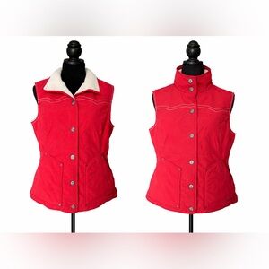 Ariat Western Sherpa Lined Red Snap Vest Women’s XL Cowgirl Ranch Riding